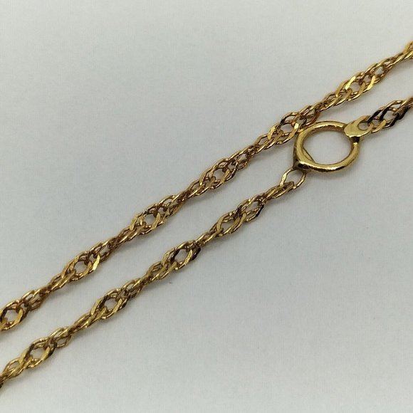 Genuine Italy 18k Yellow Gold Vintage PENDANT Diamond Stone 0.98Ct NECKLACE - Picture 7 of 9